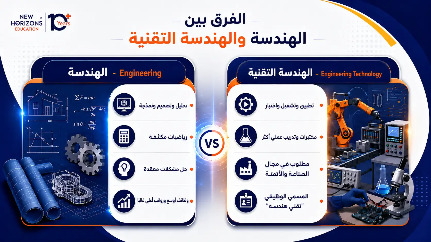الفرق بين الهندسة والهندسة التقنية